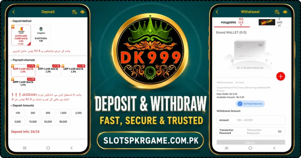 DK999 Game Deposit and Withdraw